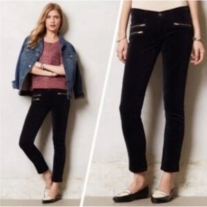 AG Adriano Goldschmied The Moto Stevie Ankle Jeans Black Corduroy 27R